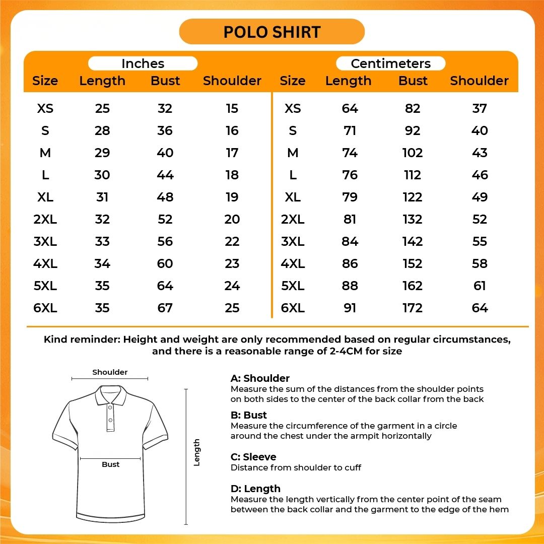 Product size chart
